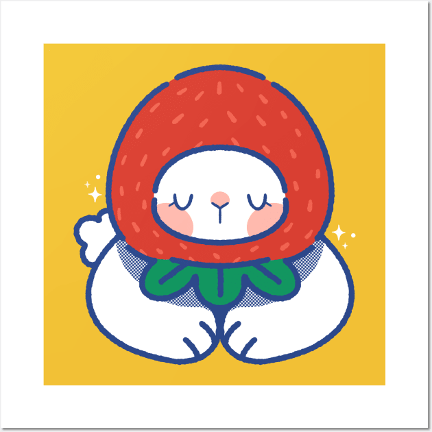 Strawberry Bunny Wall Art by LittleChings